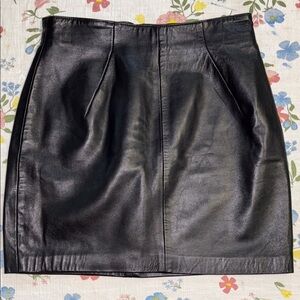 Michael Hoban North Beach Black Mini Leather Skirt